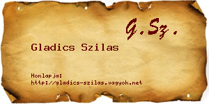 Gladics Szilas névjegykártya
